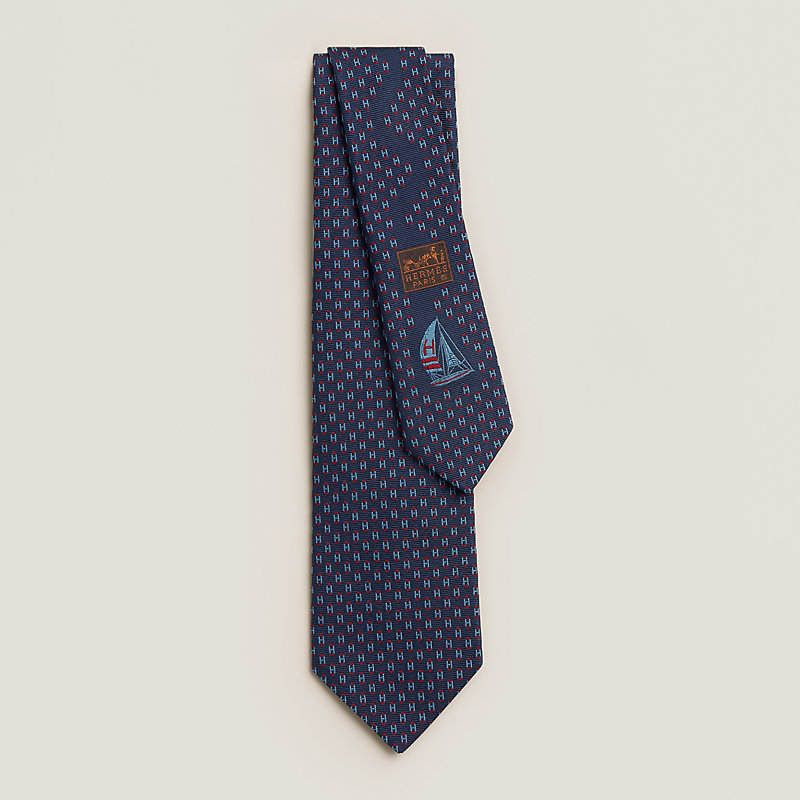 シルクタイ 7 cm 《オセアンH》 - ブルー | Hermès - エルメス-公式サイト